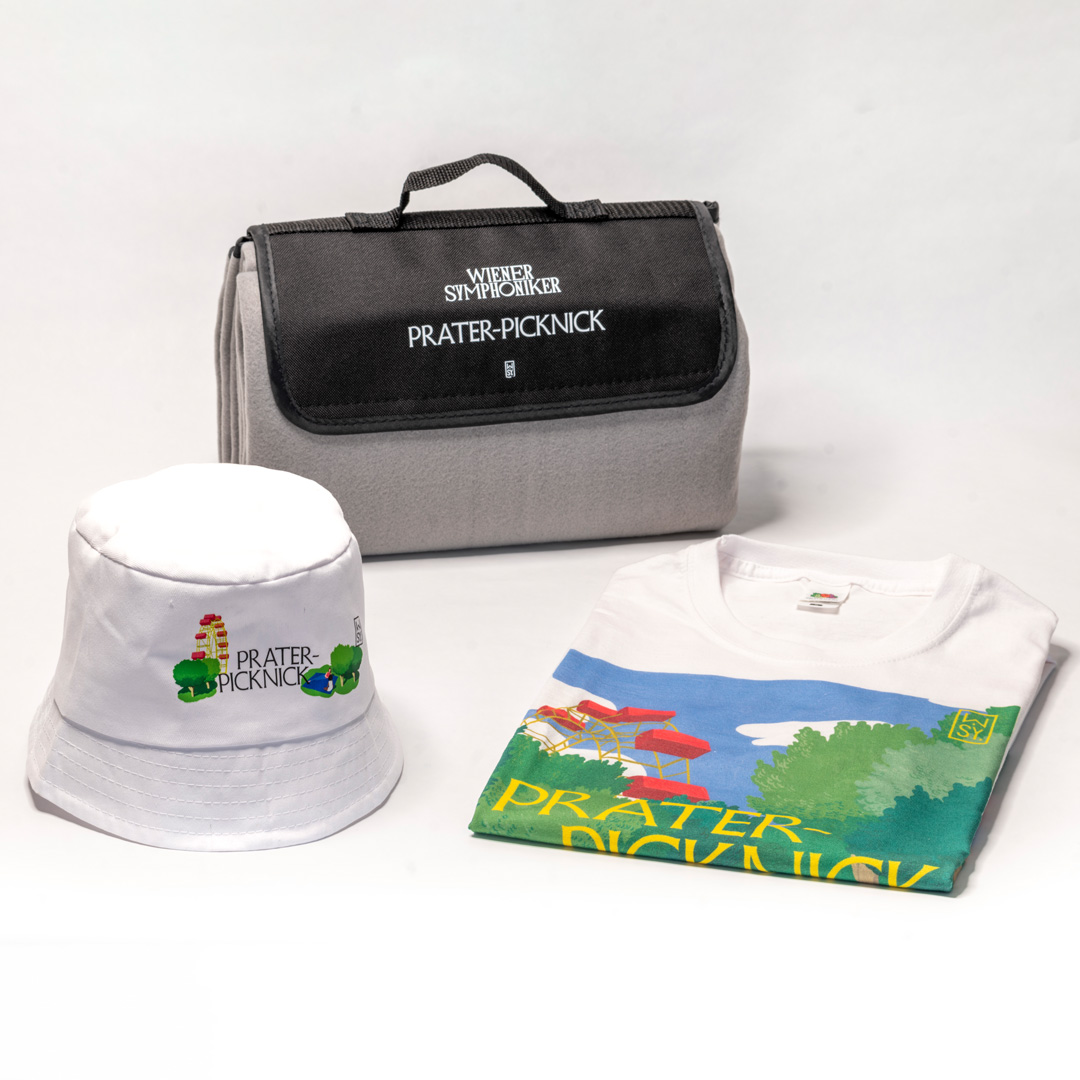 Prater-Picknick Set mit Picknick-Decke, Anglerhut und T-Shirt
